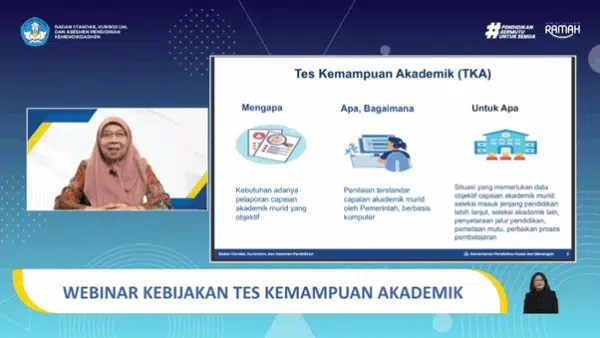 Webinar Kebijakan Tes Kemampuan Akademik (TKA)